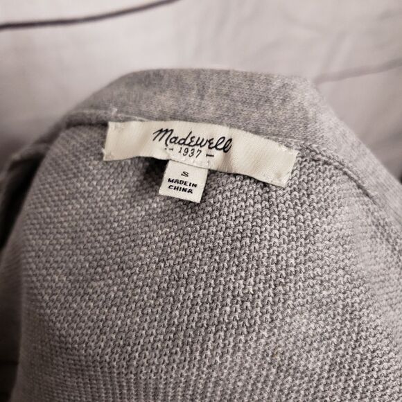 Madewell Inlet Cardigan grey copper brown Small - Picture 6 of 6
